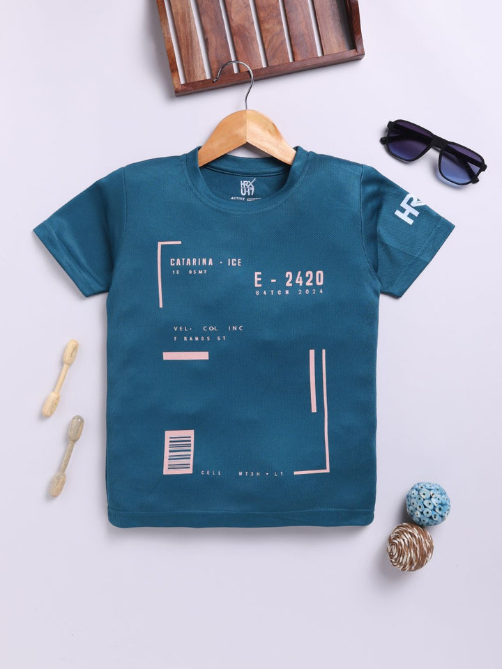 HRX by Hrithik Roshan Boys Printed T-shirt with Rapid-Dry Technology