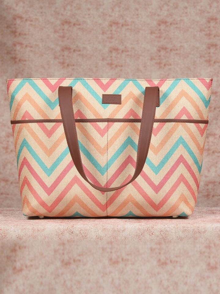 ZOUK Pink Self Design Sustainable Tote Bag