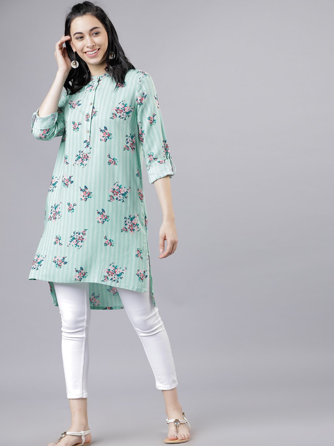 Vishudh Women Green Printed Tunic