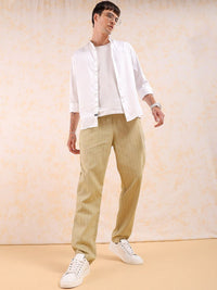 The Indian Garage Co Men Mid-Rise Striped Trousers