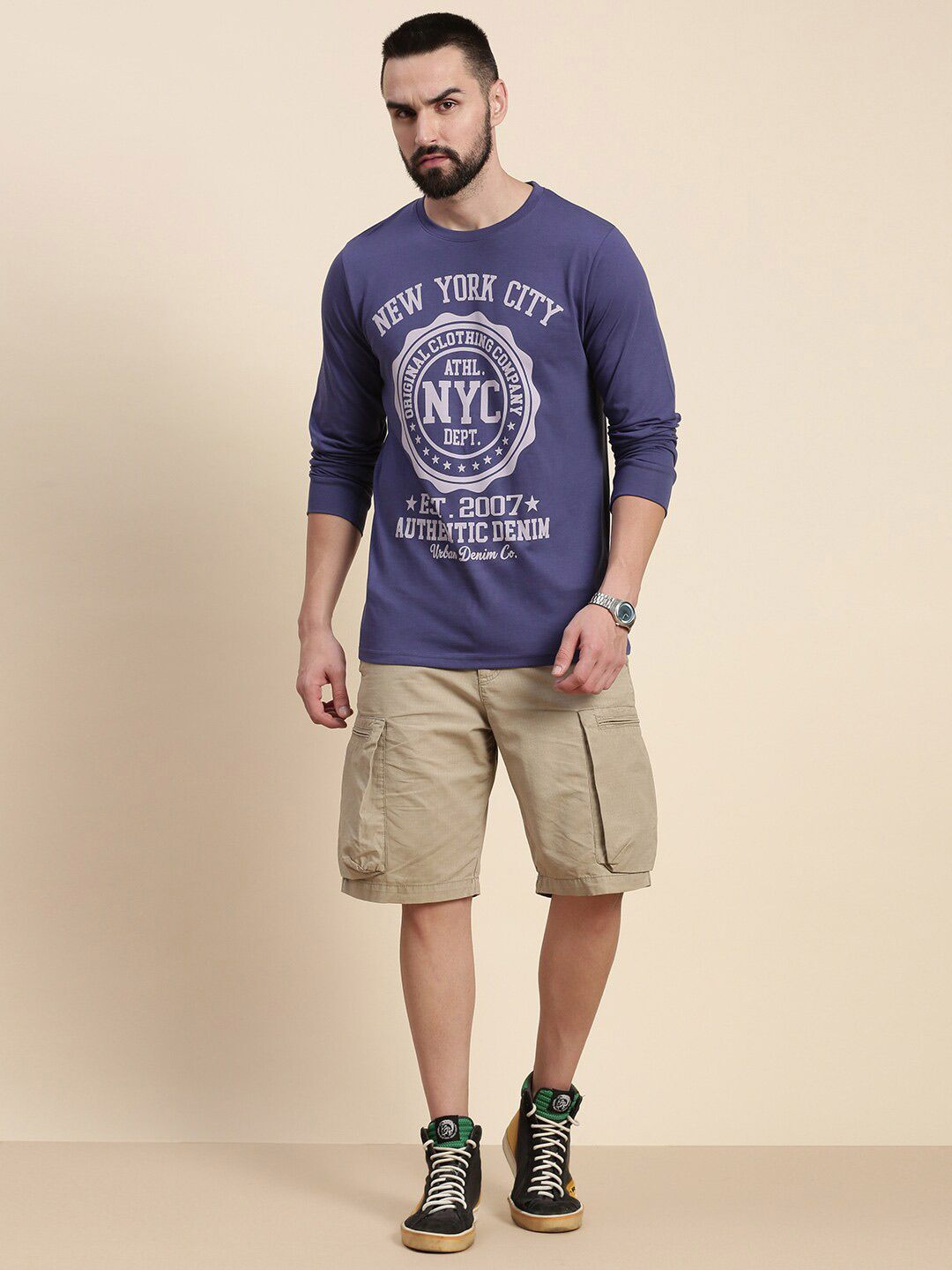 DILLINGER Typography Printed Round Neck Pure Cotton T-shirt