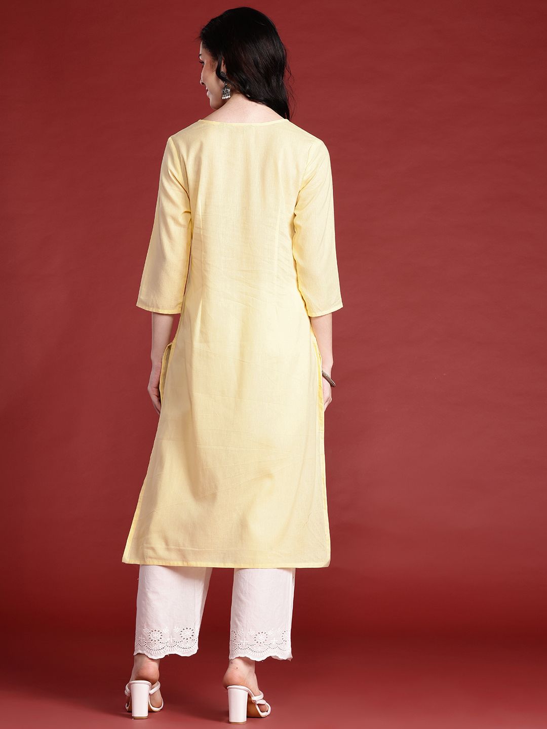 Anouk Embellished Straight Regular Kurta