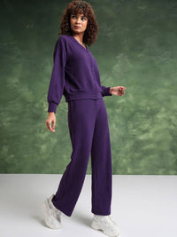 Tokyo Talkies Blue Sleeveless Crop Top With Sweater & Trousers Co-Ords