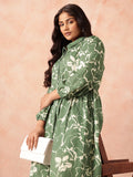 all about you Plus Size Floral Print Shirt Midi Dress