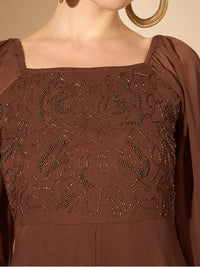 Antheaa Women Embellished Ruffles Maxi Dress