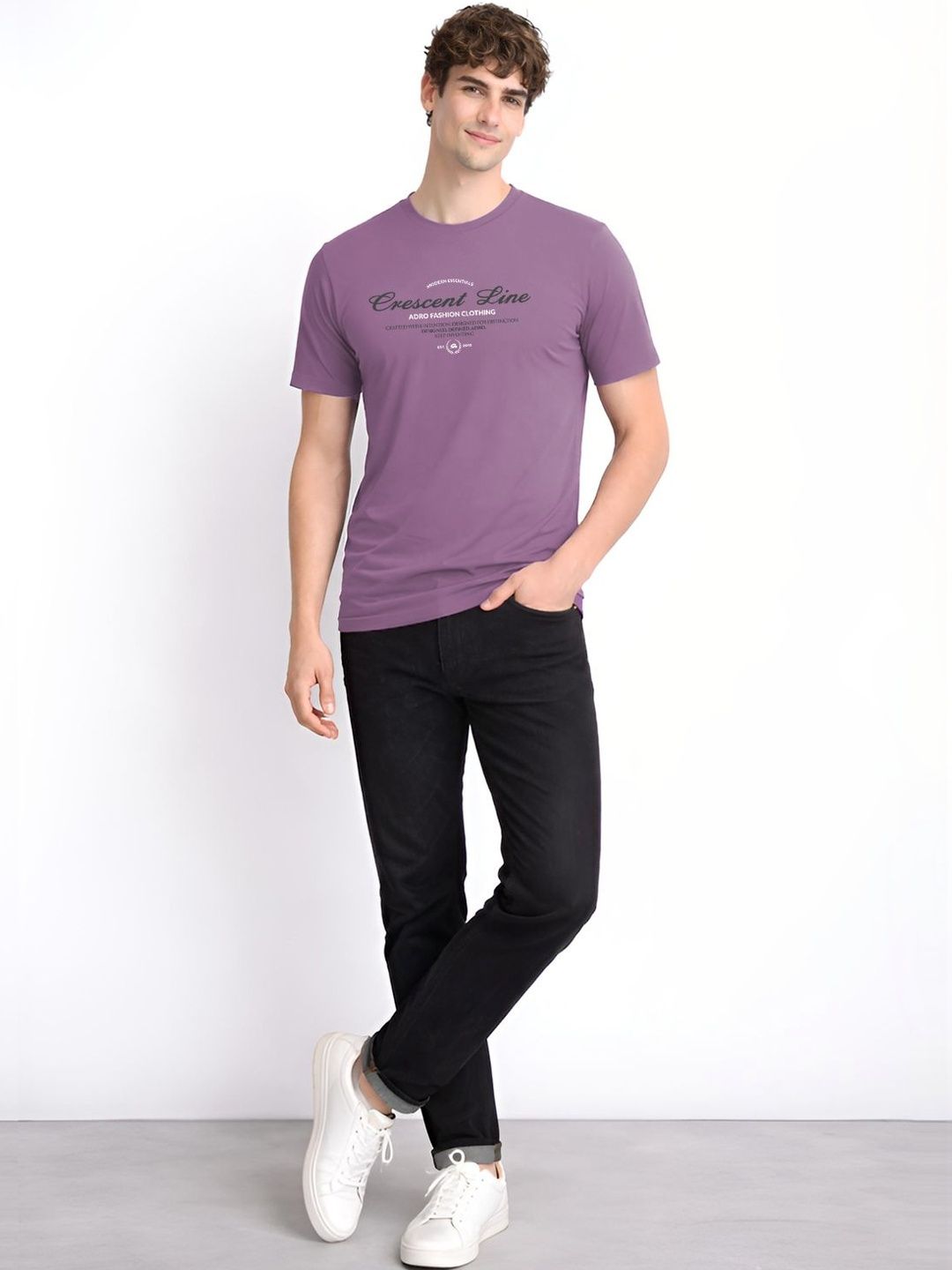 ADRO Men Typography Printed T-shirt