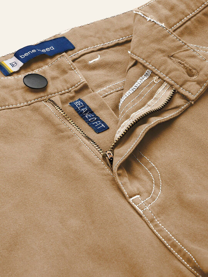 Bene Kleed Men Relaxed Fit Cargo Trousers with contrast stitch