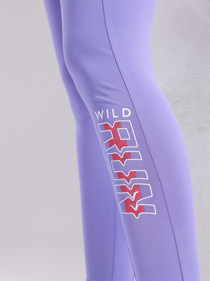 HRX by Hrithik Roshan Women Typography Print Rapid-Dry Running Tights