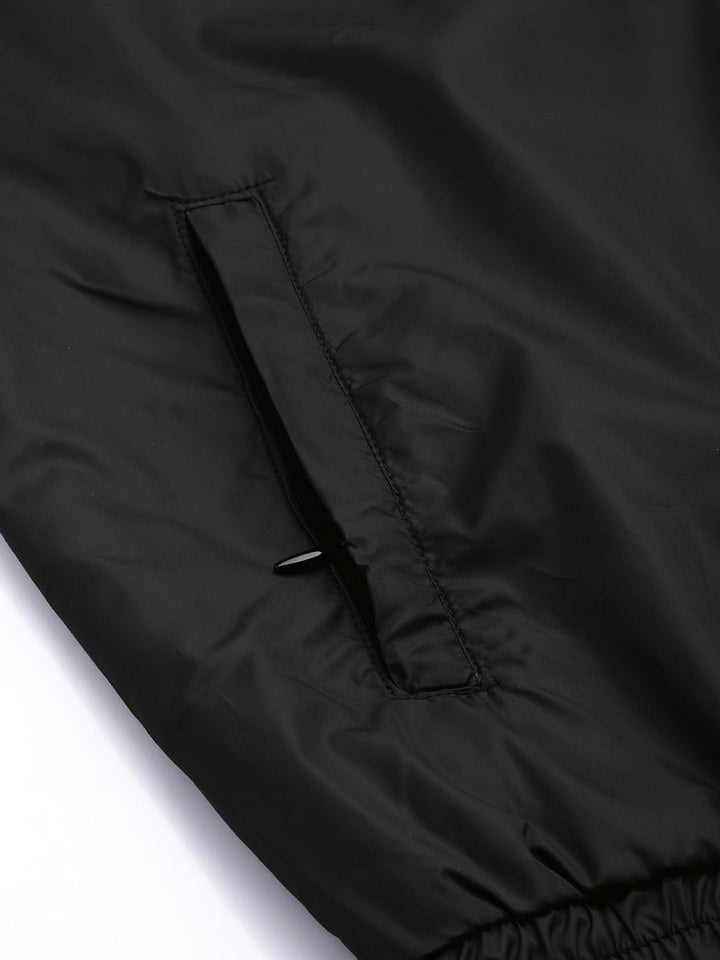 The Indian Garage Co Men Black & Yellow Colourblocked Windcheater Outdoor Sporty Jacket