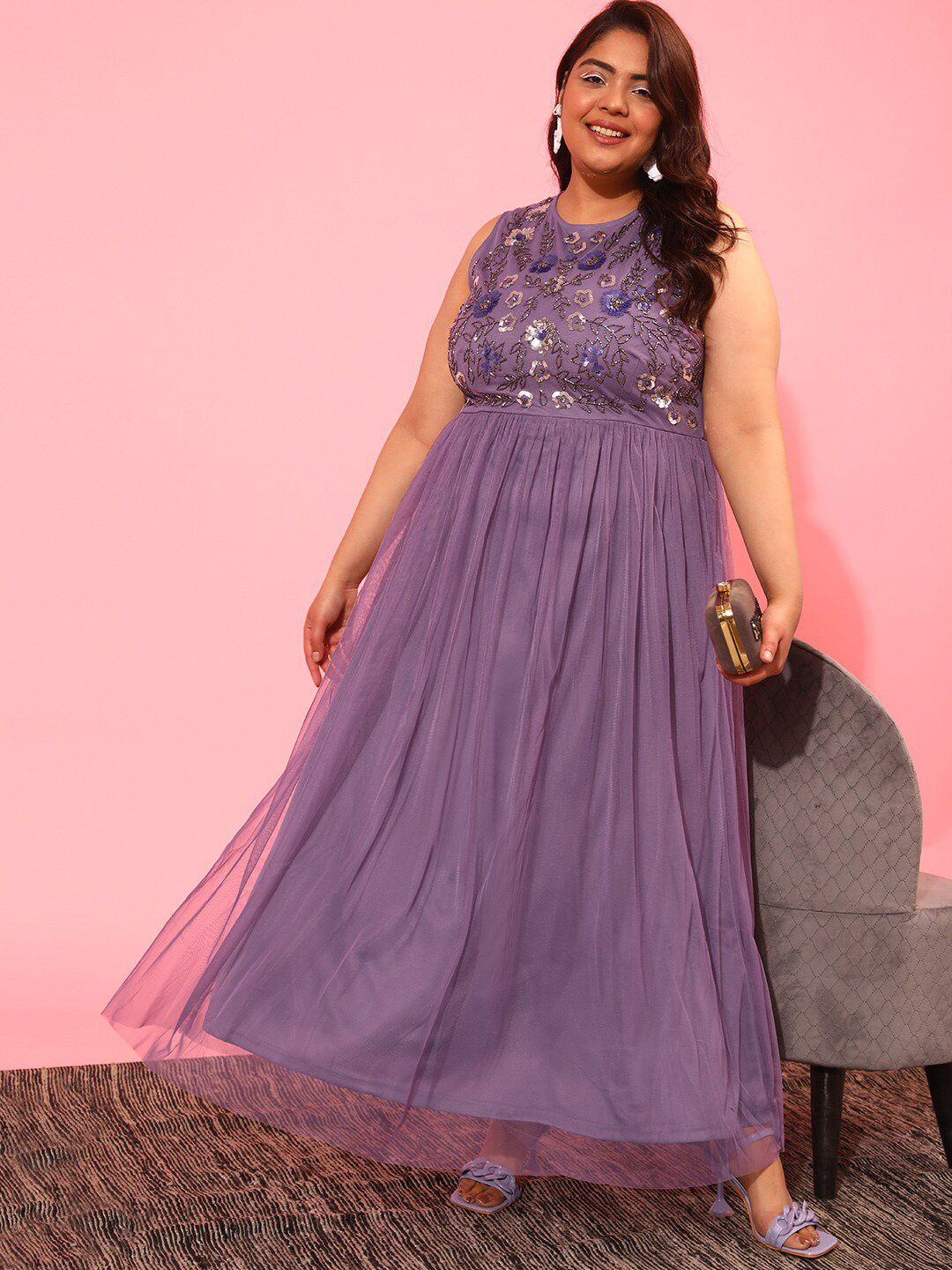 CURVY STREET Net Sheath Dress