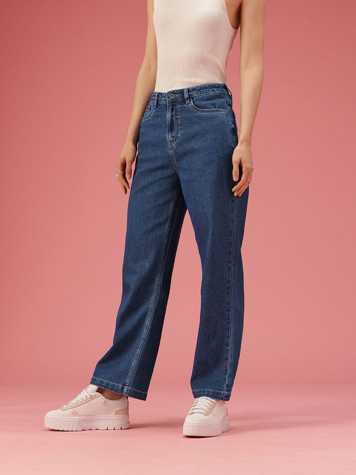 DressBerry Women Straight Fit High-Rise Stretchable Jeans