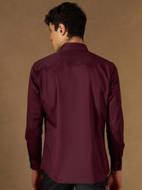 DENNISON Smart Slim Fit Spread Collar Cotton Shirt