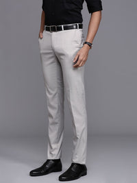 Raymond Men Checked Slim Fit Formal Trousers