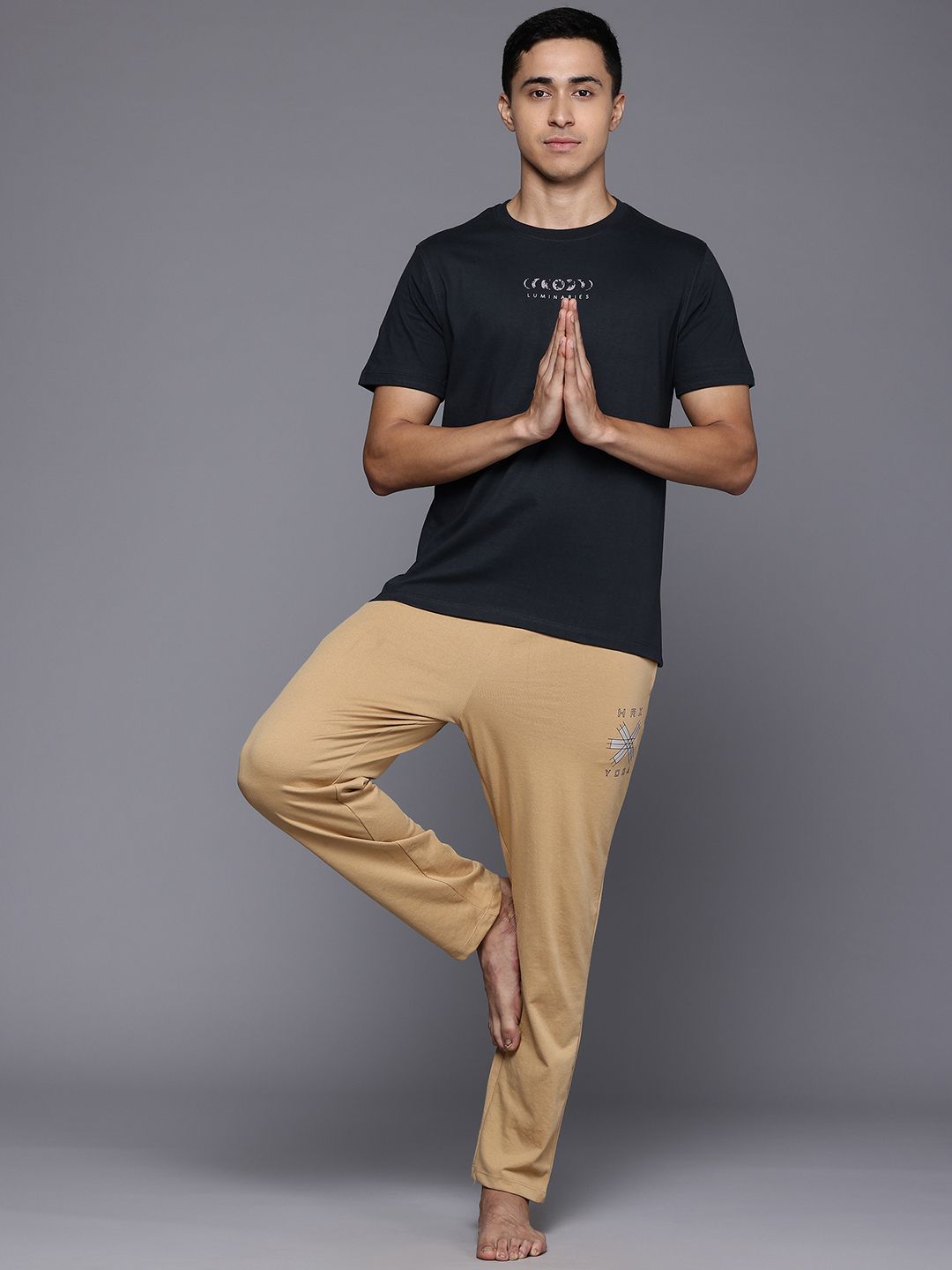 HRX by Hrithik Roshan Printed Pure Cotton Yoga T-shirt