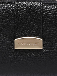 Lino Perros Women Black Solid Zip Around Wallet