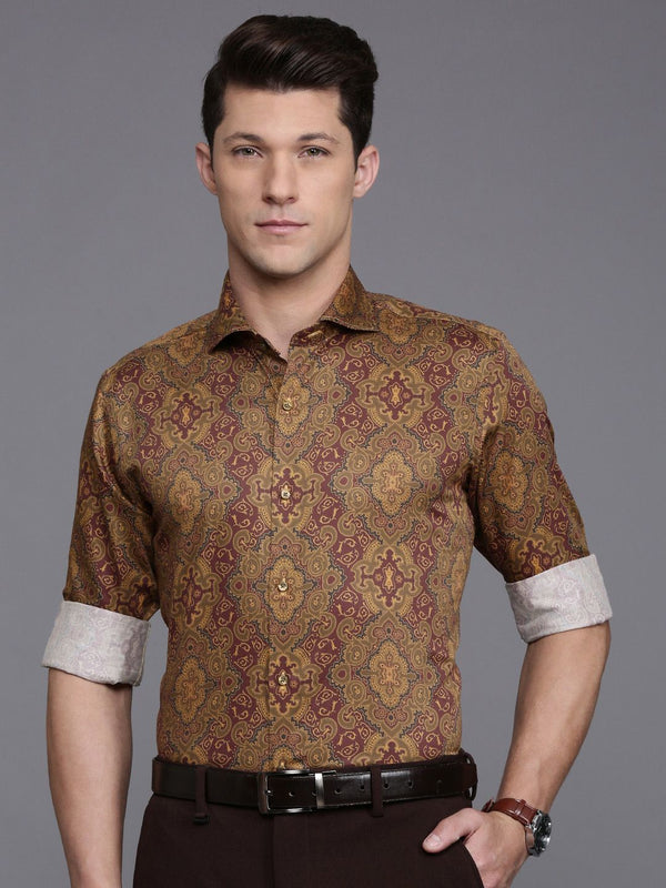 Raymond Pure Cotton Contemporary Fit Opaque Printed Formal Shirt