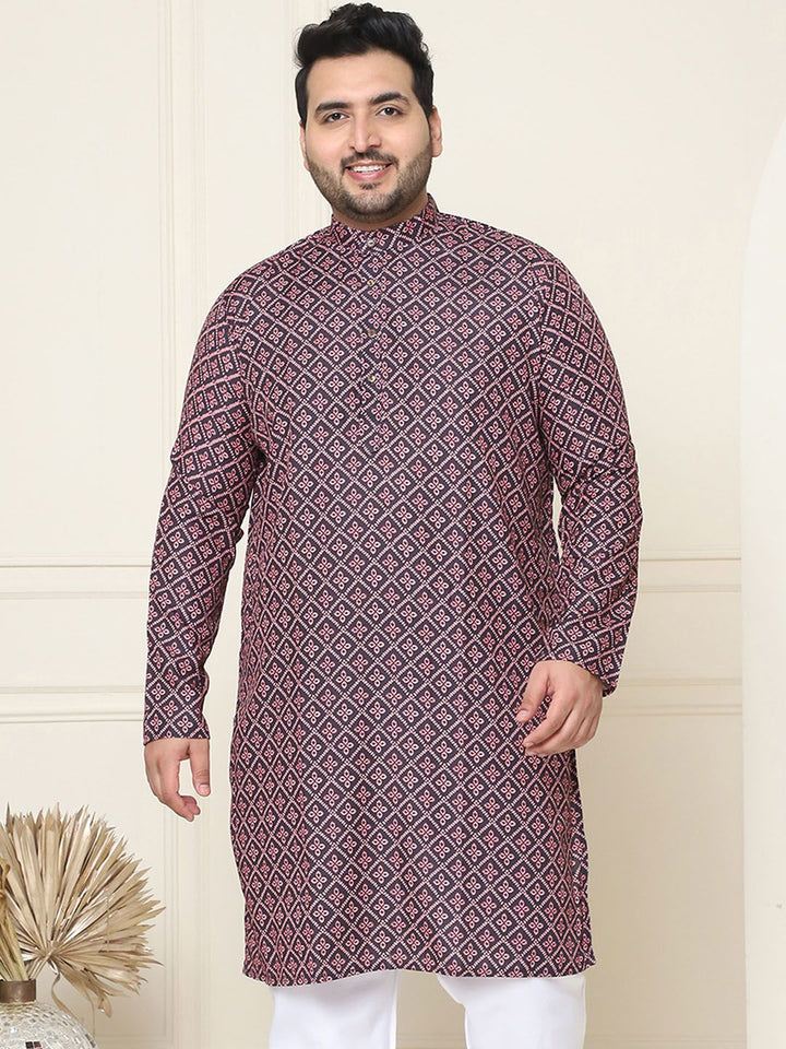 SOJANYA PLUS Motif Etnik Kurta Cotton Printed