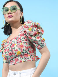 Tokyo Talkies Floral Printed Crop Top