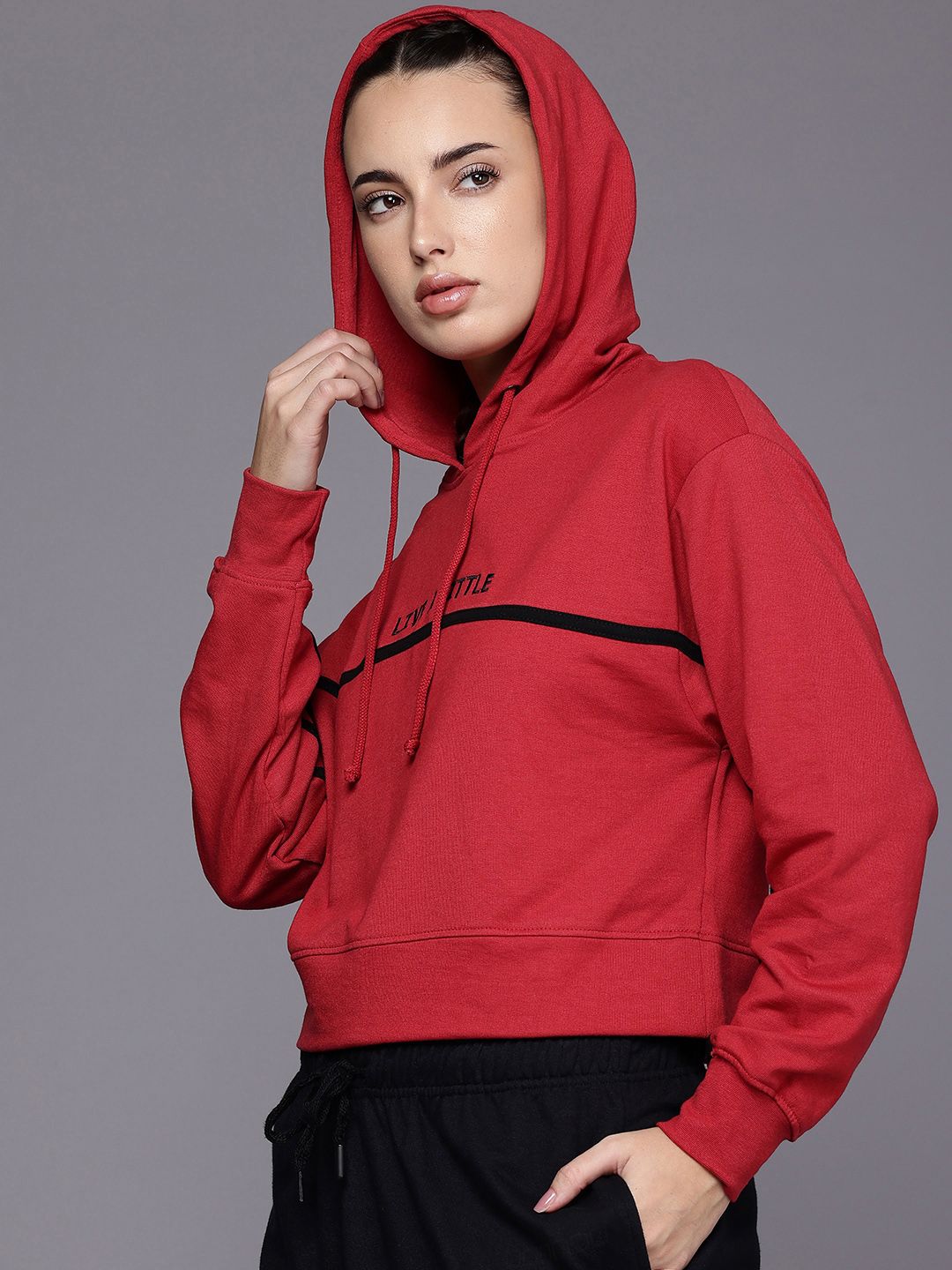 HRX by Hrithik Roshan TRAILTRACERS Printed Hooded Running Sweatshirt
