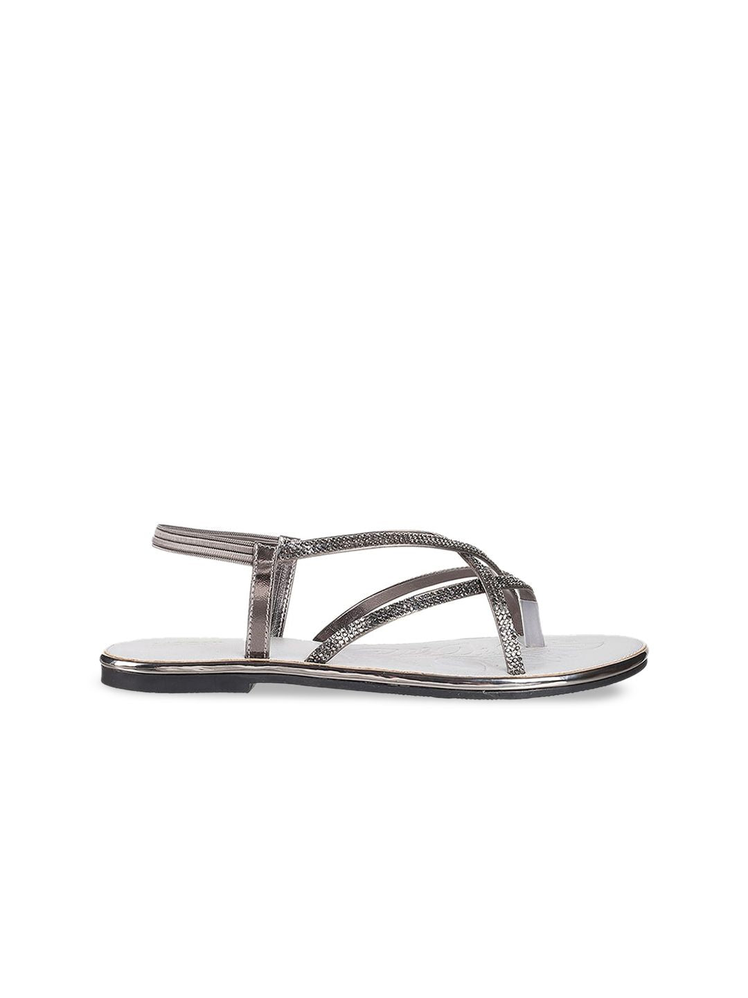 Mochi Embellished Strappy Open Toe Flats With Backstrap
