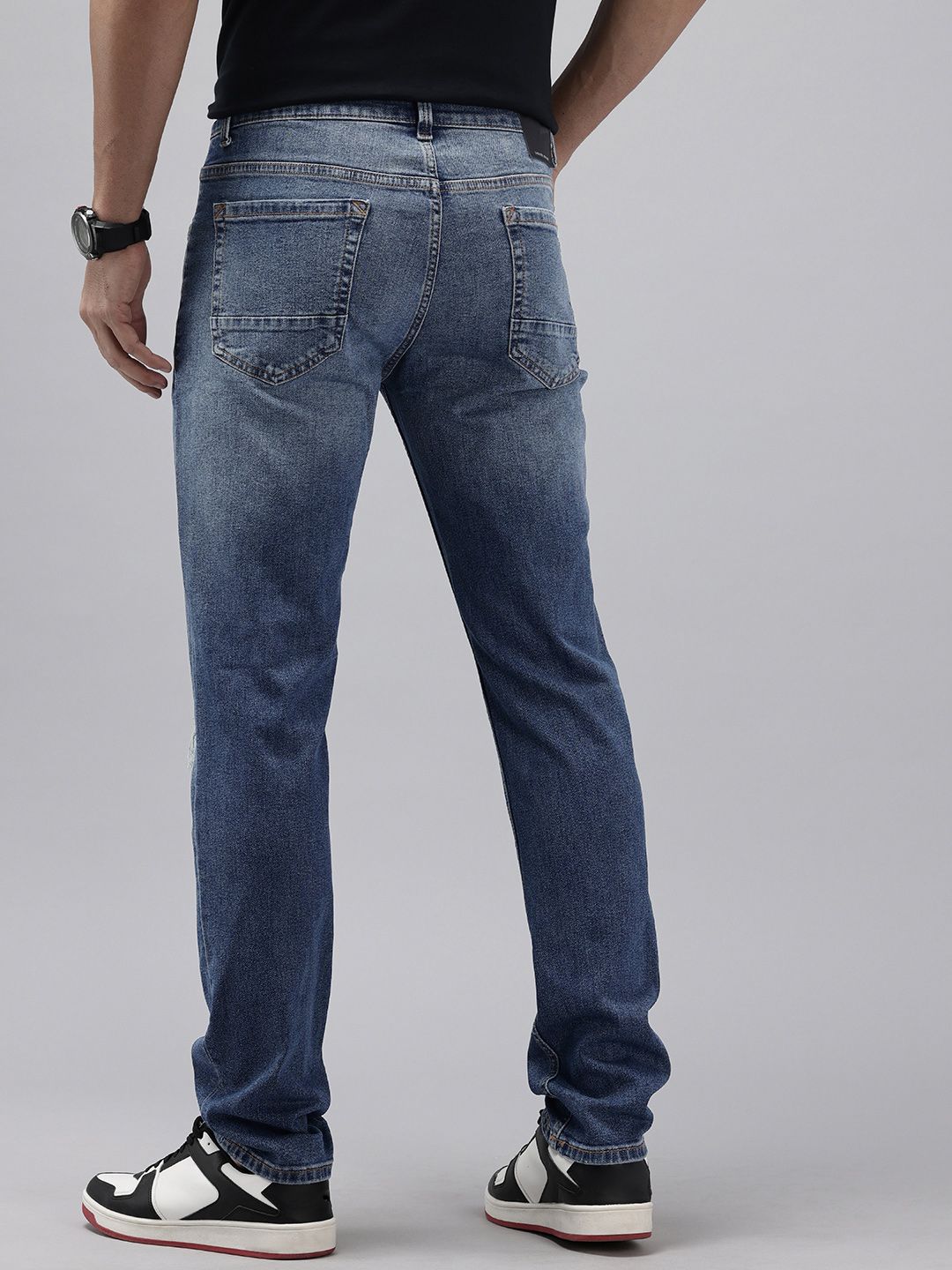 SPYKAR Men Rover Slash Knee Heavy Fade Stretchable Jeans