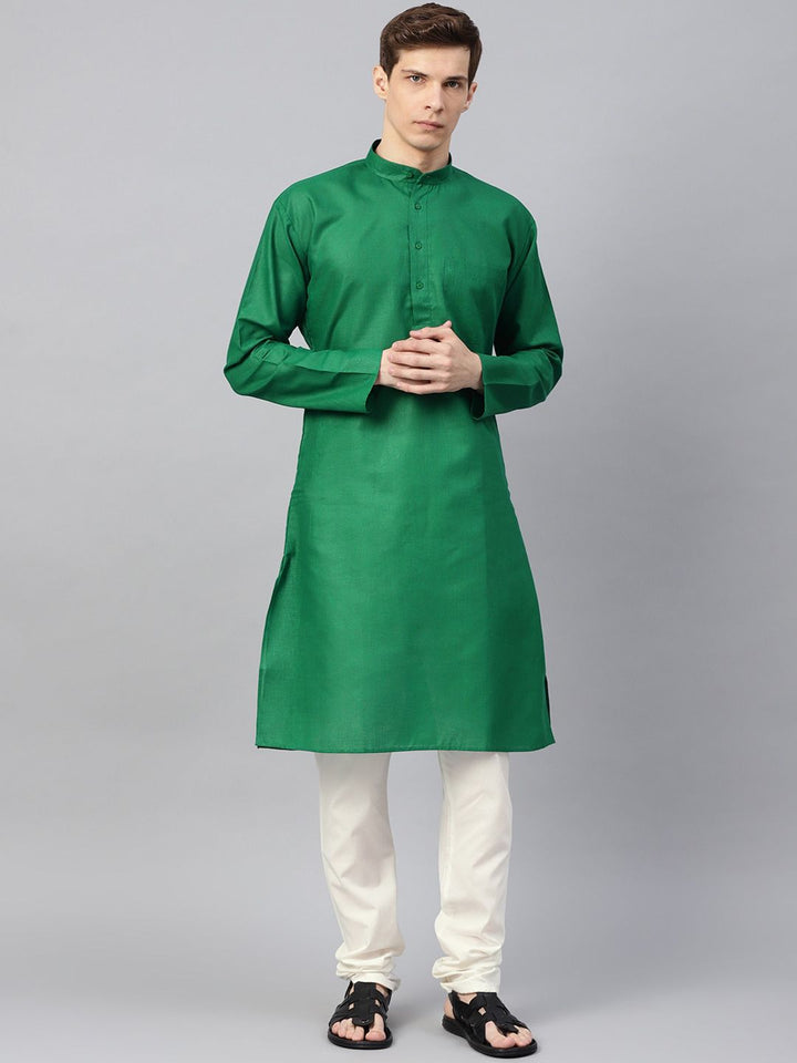 SOJANYA Mandarin Collar Patch Poket Linen Kapas Lurus Kurta