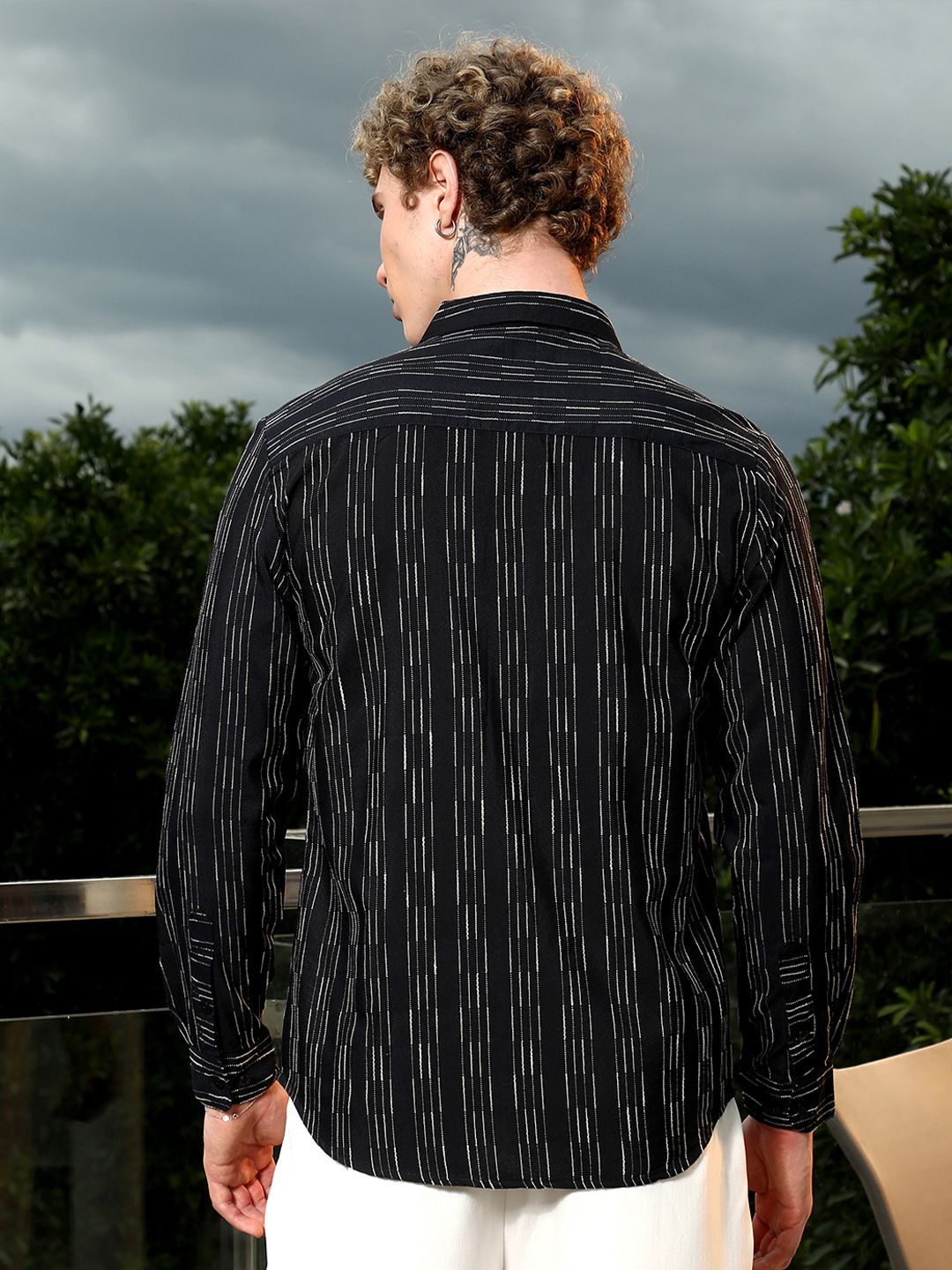 Campus Sutra Comfort Slim Fit Multi Stripes Striped Spread Collar Casual Shirt