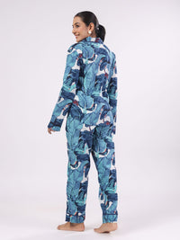 SANSKRUTIHOMES Women Tropical Printed Pure Cotton Night suit