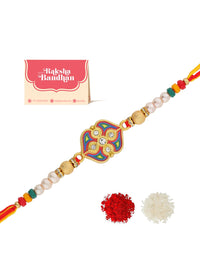 Voylla Enamel Elegance Designer Beaded Benang Rakhi
