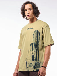 Bewakoof Men Graphic Printed Drop Shoulder Sleeves Oversized Cotton T-shirt