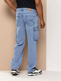 Bene Kleed Men Pure Cotton Straight Fit Cargo Style Jeans