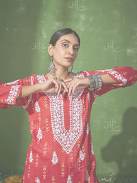 House of Chikankari Women Embroidered Chikankari Kurta