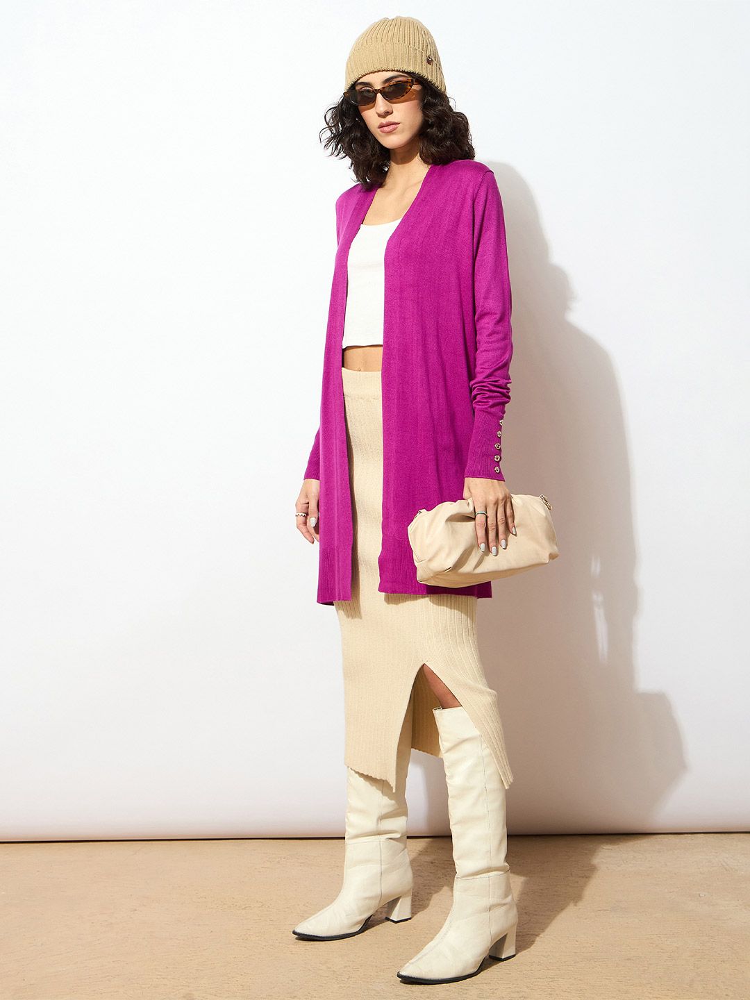 SASSAFRAS Longline Open-Front Acrylic Shrug