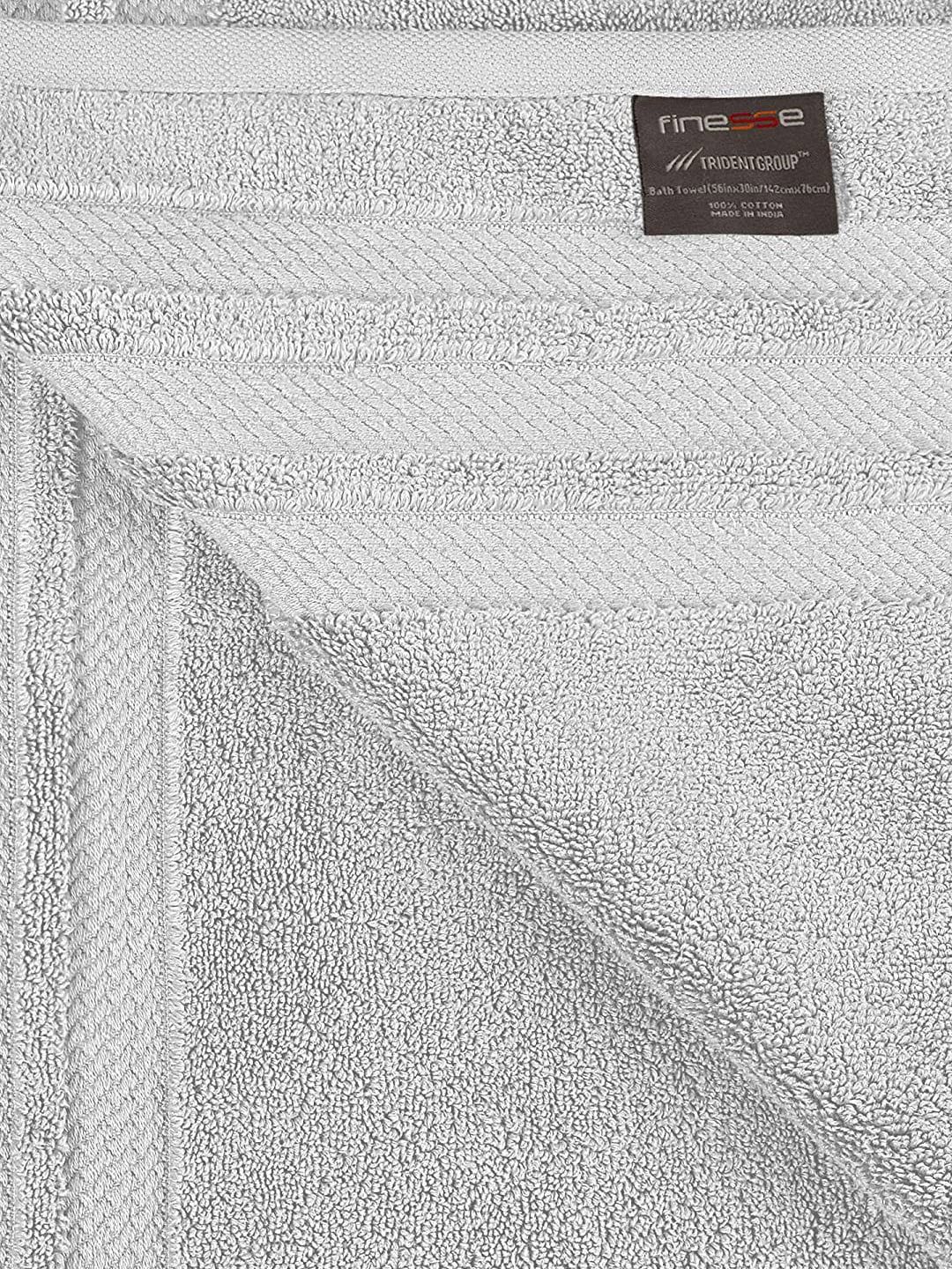 MYTRIDENT Unisex Set of 4 Grey 625 GSM Cotton Towel