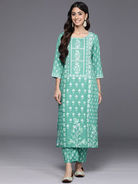 Varanga Women Floral Printed Regular Kurta with Trousers