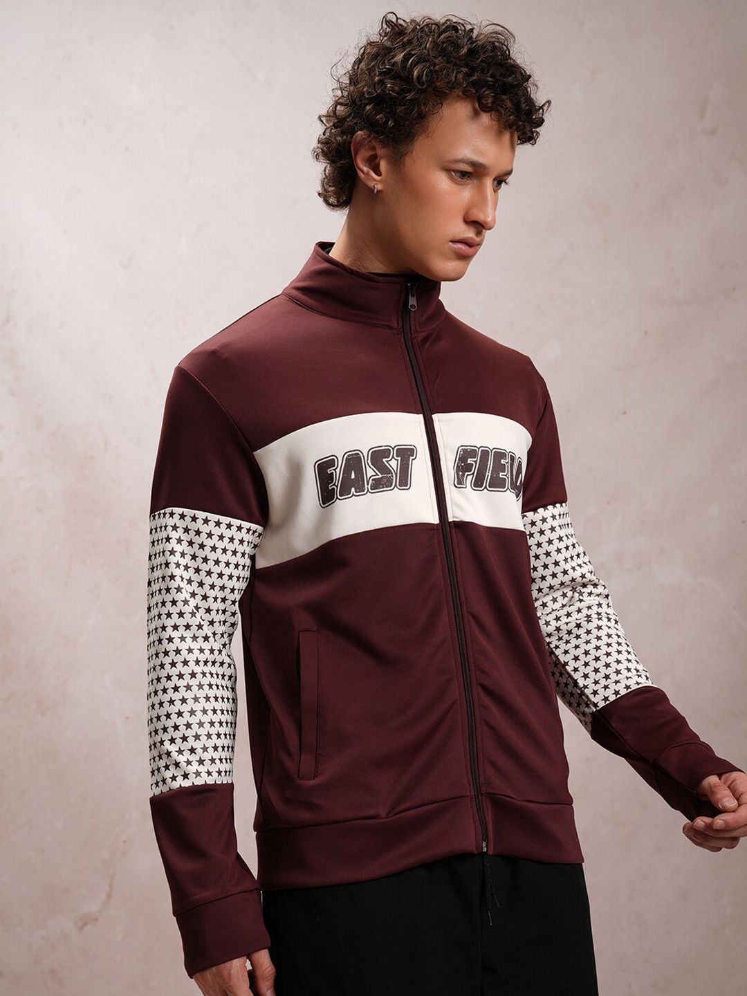 HIGHLANDER Typography Printed Relaxed Front-Open Sweatshirt
