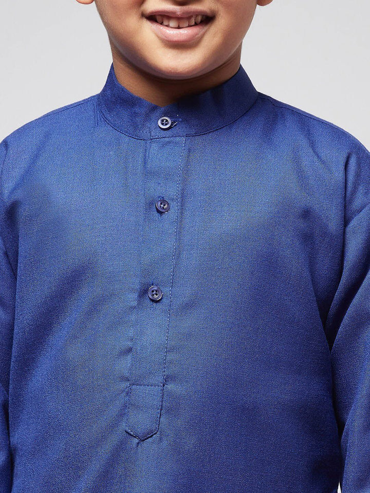 SOJANYA Boys Blue Thread Work Kurta