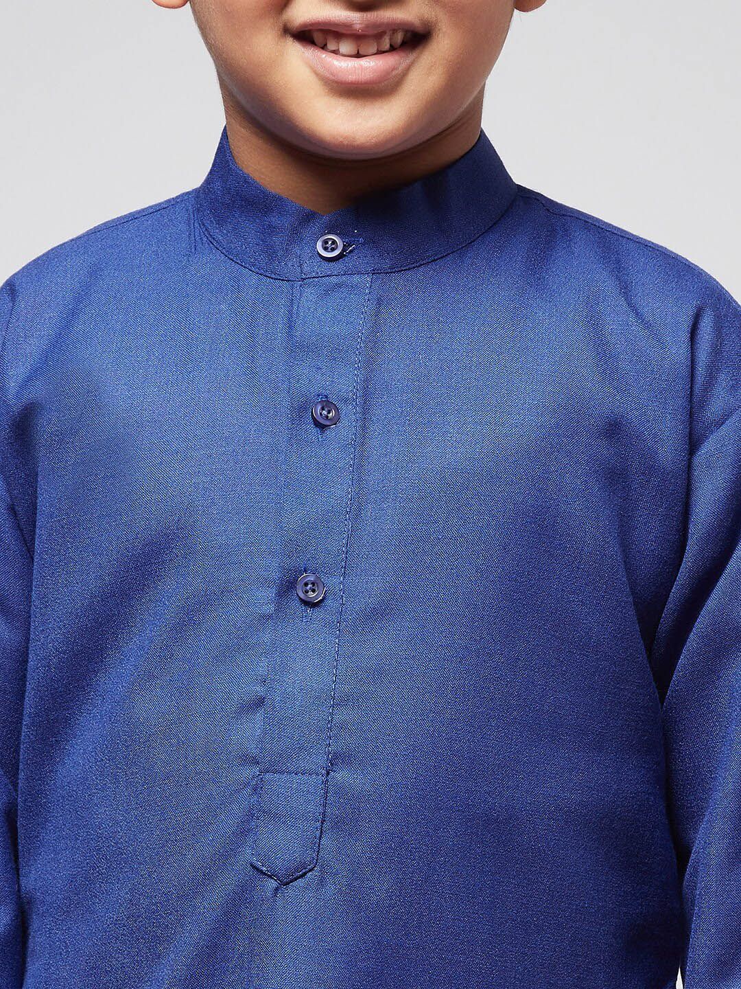 SOJANYA Boys Blue Thread Work Kurta