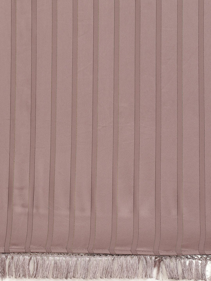 Tikhi Imli Gunmetal-Toned Striped Saree