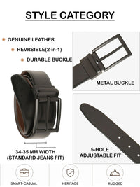 Teakwood Leathers Men Textured Leather Reversible Belt