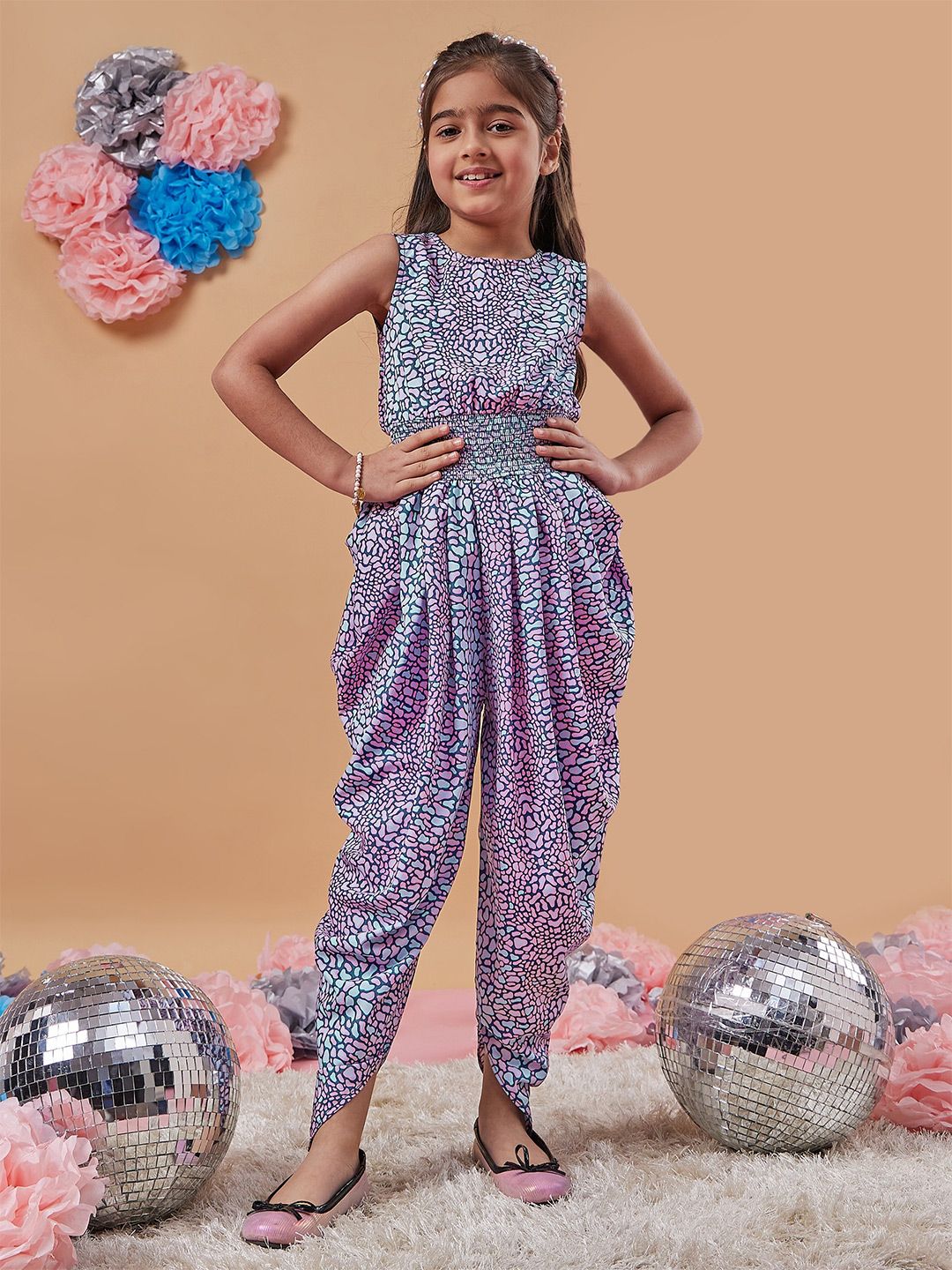 pspeaches Girls Abstract Printed Basic Jumpsuit