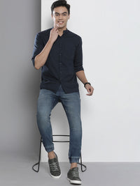 The Indian Garage Co Pure Cotton Mandarin Collar Casual Shirt