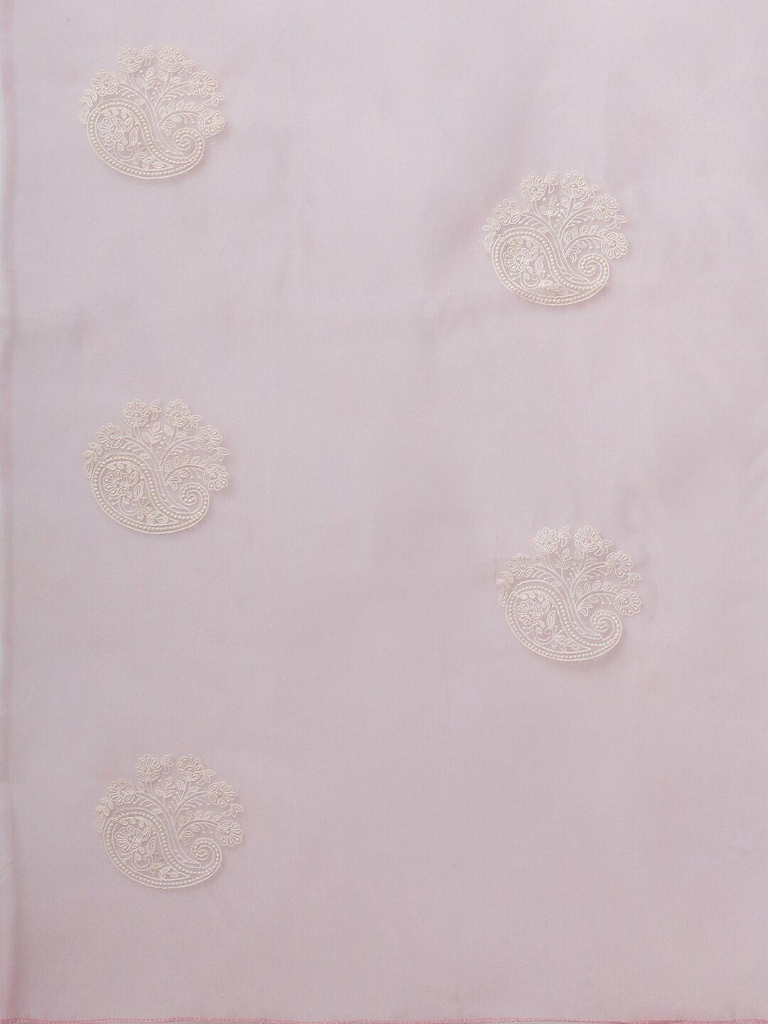 Saree mall Pink & White Floral Organza Banarasi Sarees