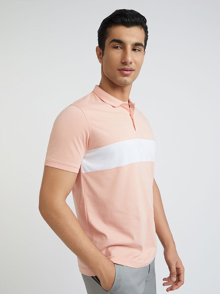 Park Avenue Striped Slim Fit Polo Collar T-shirt