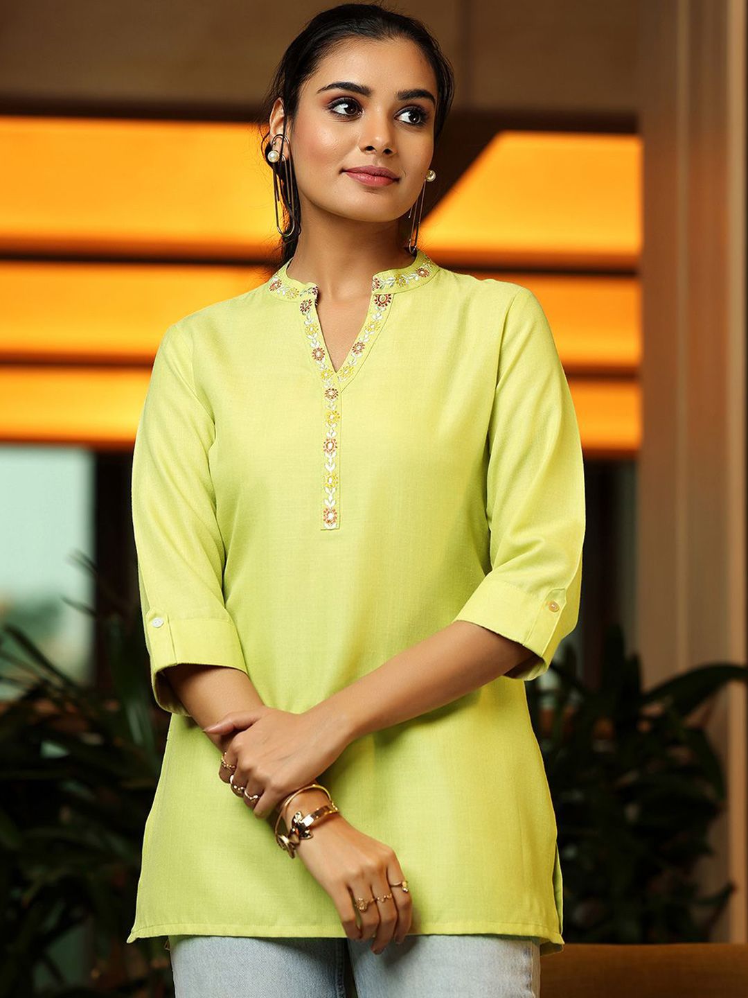 Libas Mandarin Collared Kurtis