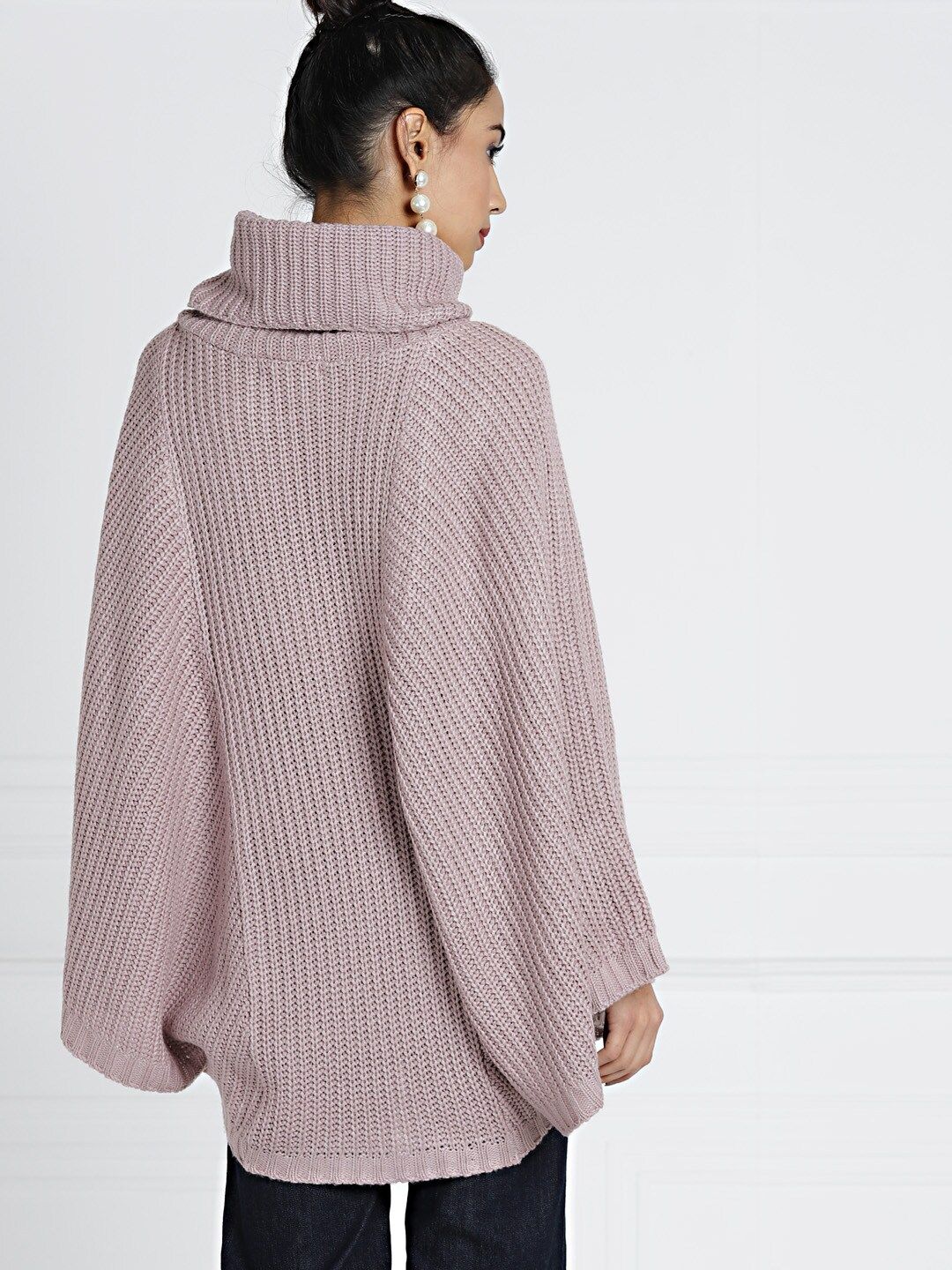 all about you Women Lavender Cable Knit Poncho