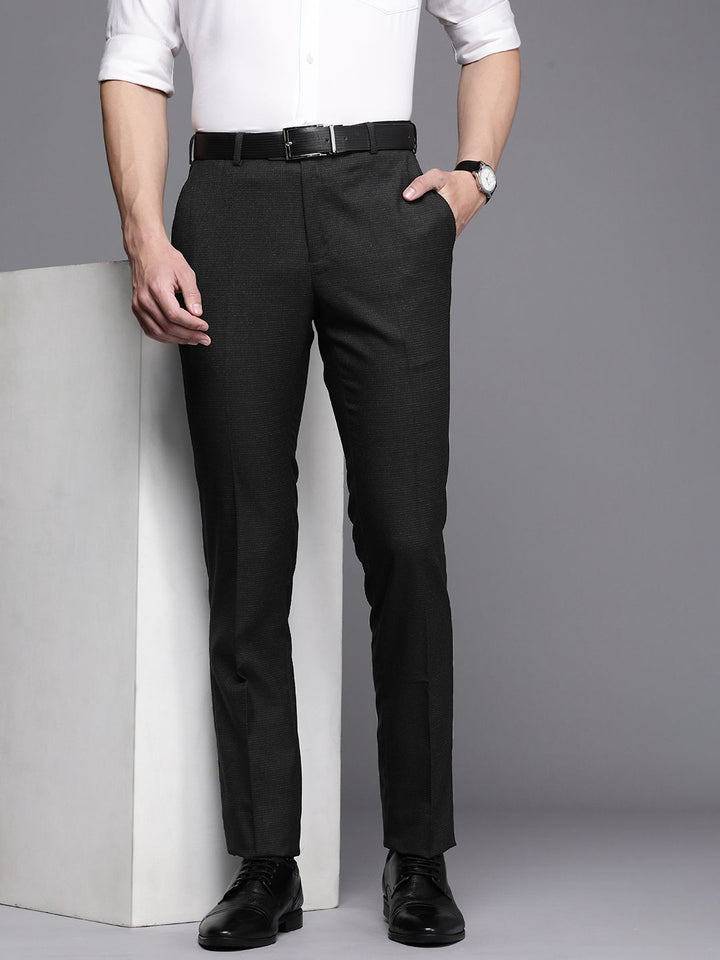 Raymond Men Checked Slim Fit Formal Trousers