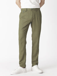 RARE RABBIT Men Olive Green Slim Fit Chinos Trousers