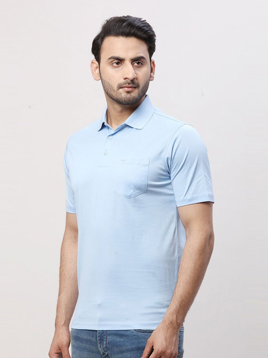Park Avenue Men Polo Collar Pockets Slim Fit T-shirt