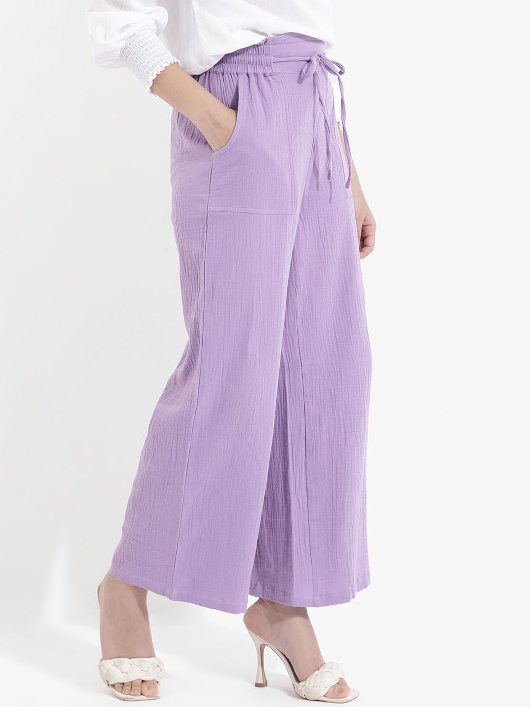 RAREISM Women Loose Fit High-Rise Trousers